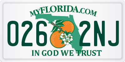 FL license plate 0262NJ