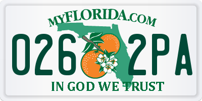 FL license plate 0262PA