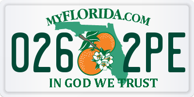 FL license plate 0262PE