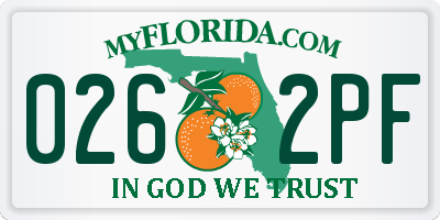 FL license plate 0262PF