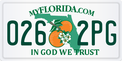 FL license plate 0262PG