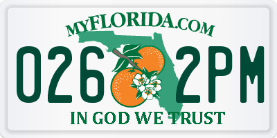 FL license plate 0262PM