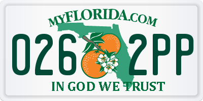 FL license plate 0262PP