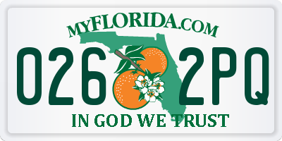 FL license plate 0262PQ