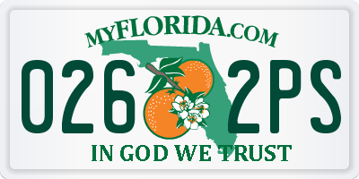 FL license plate 0262PS