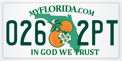 FL license plate 0262PT