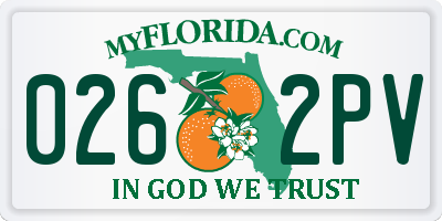 FL license plate 0262PV
