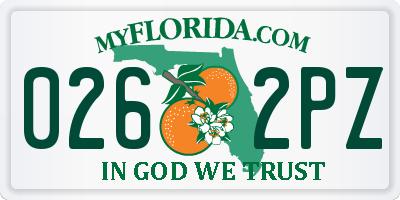 FL license plate 0262PZ