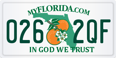 FL license plate 0262QF