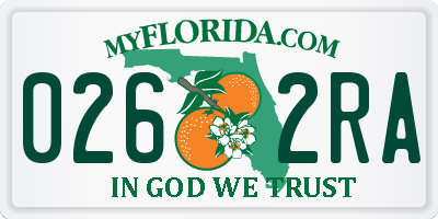 FL license plate 0262RA
