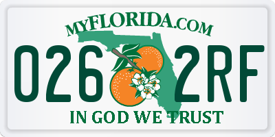 FL license plate 0262RF