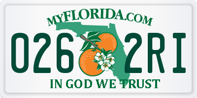 FL license plate 0262RI