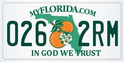 FL license plate 0262RM