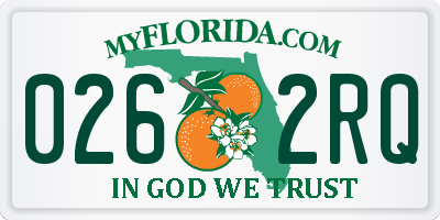 FL license plate 0262RQ