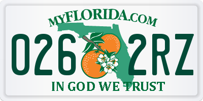 FL license plate 0262RZ