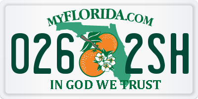 FL license plate 0262SH