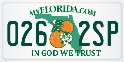 FL license plate 0262SP