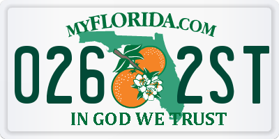 FL license plate 0262ST