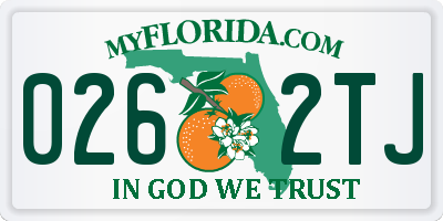 FL license plate 0262TJ