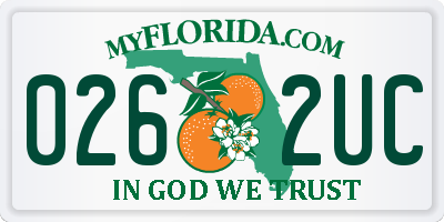 FL license plate 0262UC