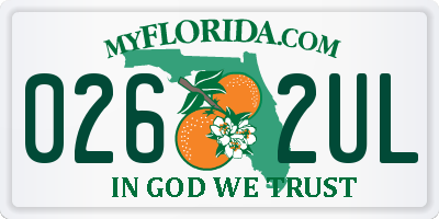 FL license plate 0262UL