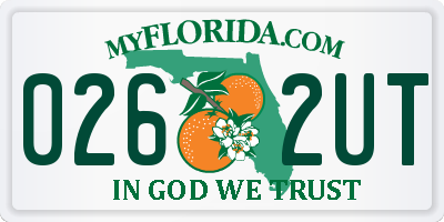 FL license plate 0262UT