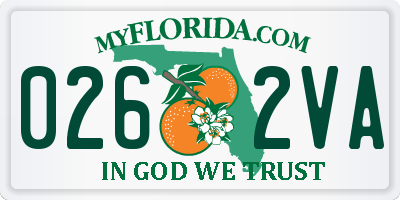 FL license plate 0262VA