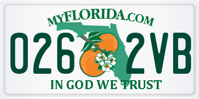FL license plate 0262VB