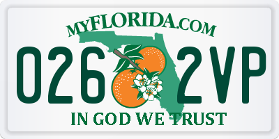 FL license plate 0262VP