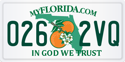 FL license plate 0262VQ