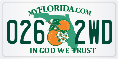 FL license plate 0262WD