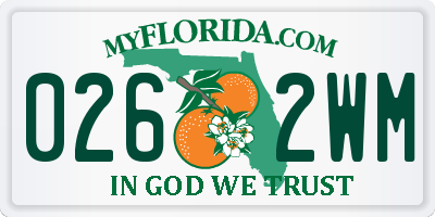 FL license plate 0262WM
