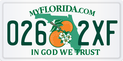FL license plate 0262XF