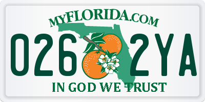 FL license plate 0262YA