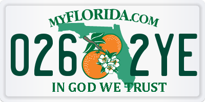 FL license plate 0262YE
