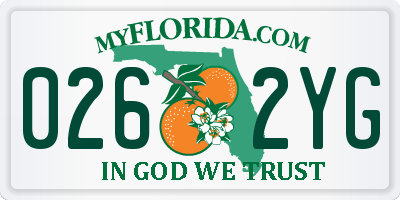 FL license plate 0262YG