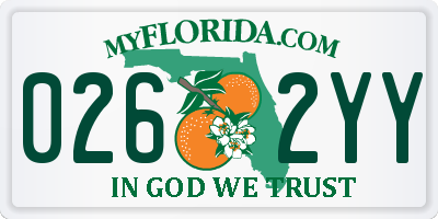 FL license plate 0262YY