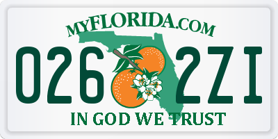 FL license plate 0262ZI