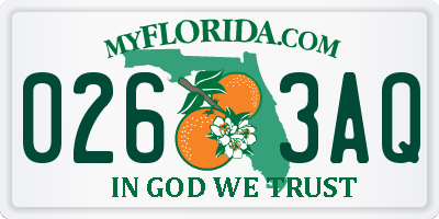 FL license plate 0263AQ