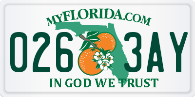 FL license plate 0263AY
