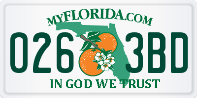 FL license plate 0263BD