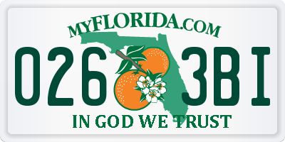 FL license plate 0263BI