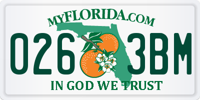 FL license plate 0263BM