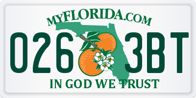 FL license plate 0263BT