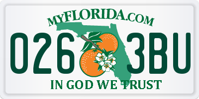 FL license plate 0263BU