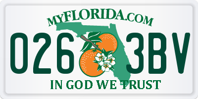 FL license plate 0263BV