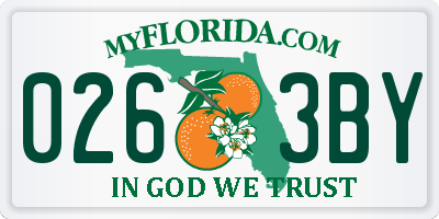 FL license plate 0263BY