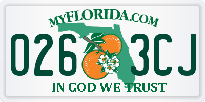 FL license plate 0263CJ