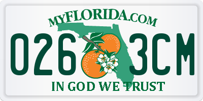 FL license plate 0263CM