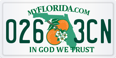 FL license plate 0263CN